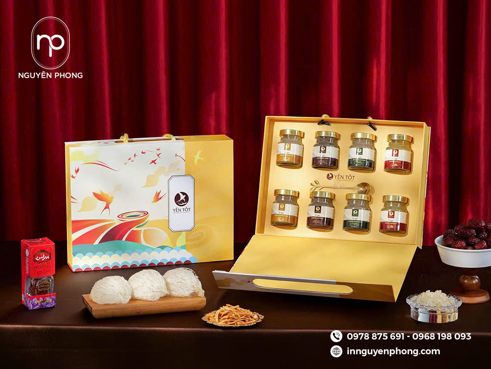 In hộp đựng yến sang trọng, lịch sự